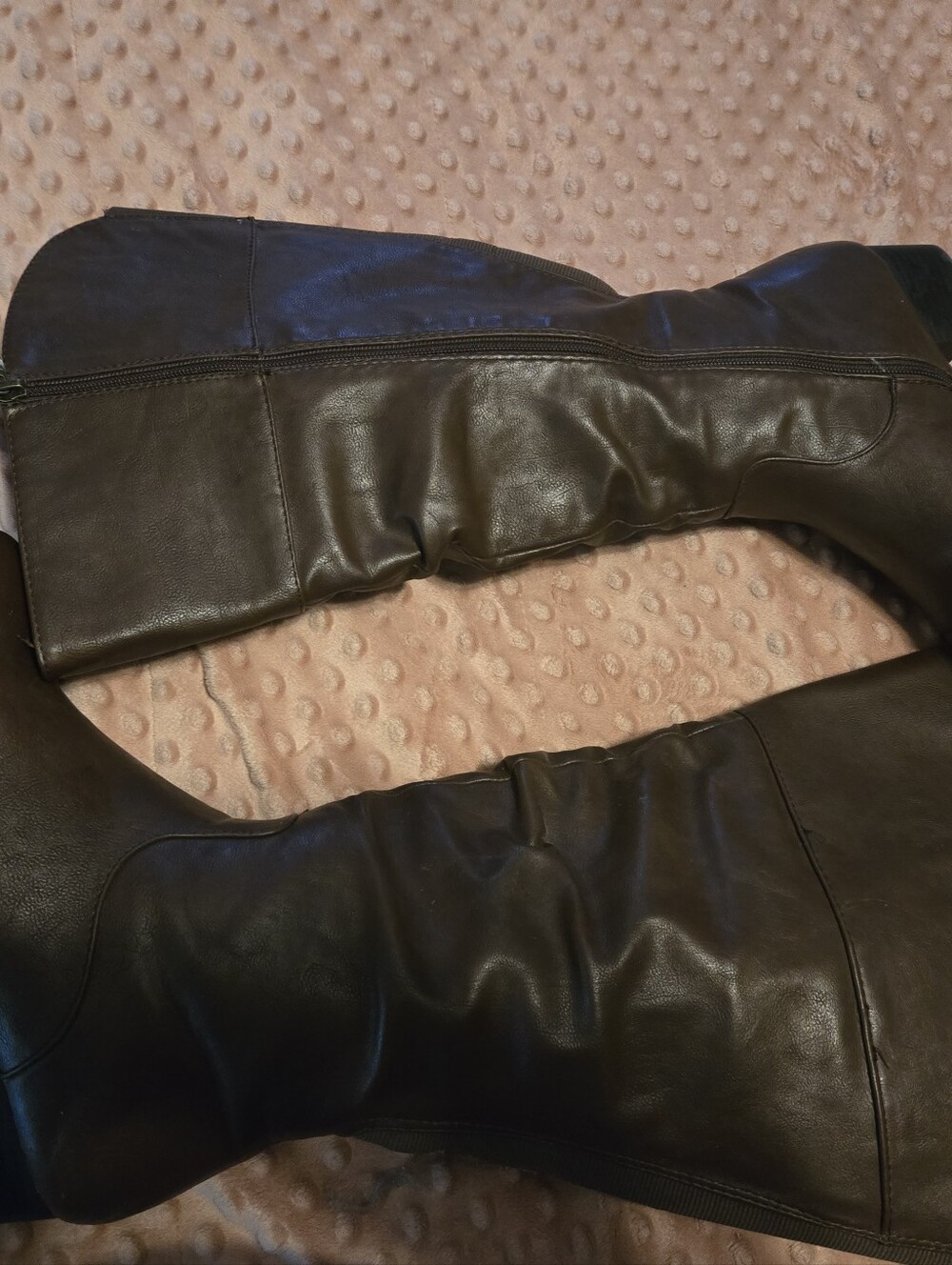 Womens 's Brown Leather Knee Boots.  Wide Calf. Great Condition